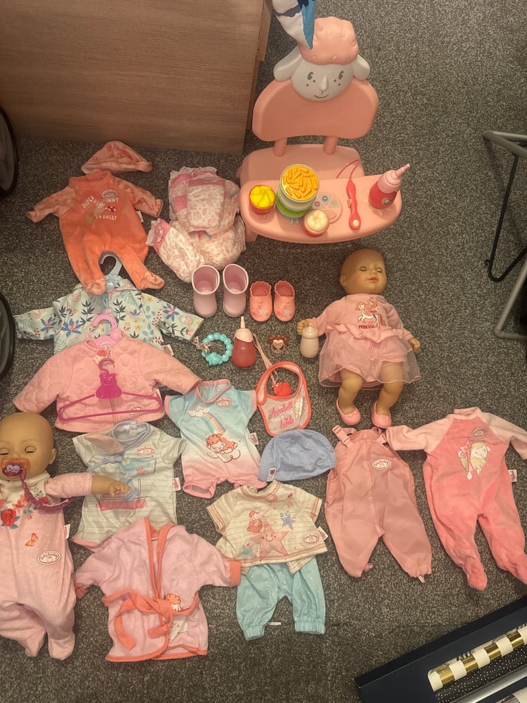 Full baby ananbell doll set up and silver cross pram