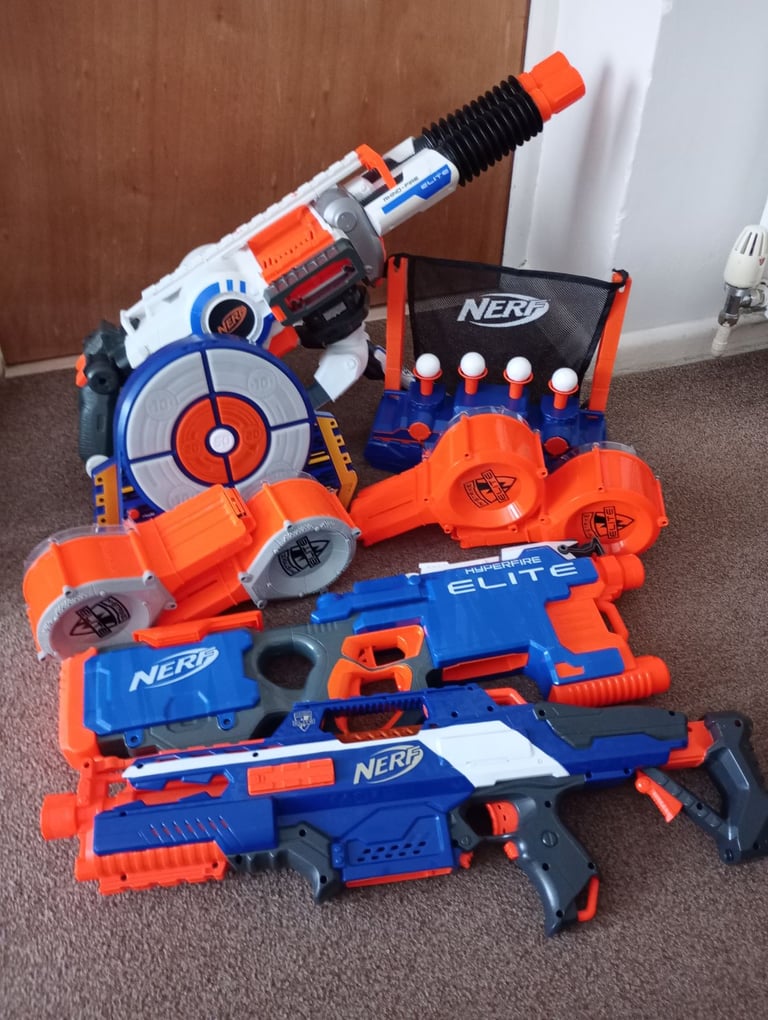 NERF gun bundle. Rhinofire Rare* barely used all new batteries!