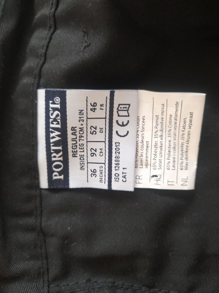 image for PORTWEST Gents Work Trousers . Brand New Without Tags . 36 Waist . 31 Leg . 