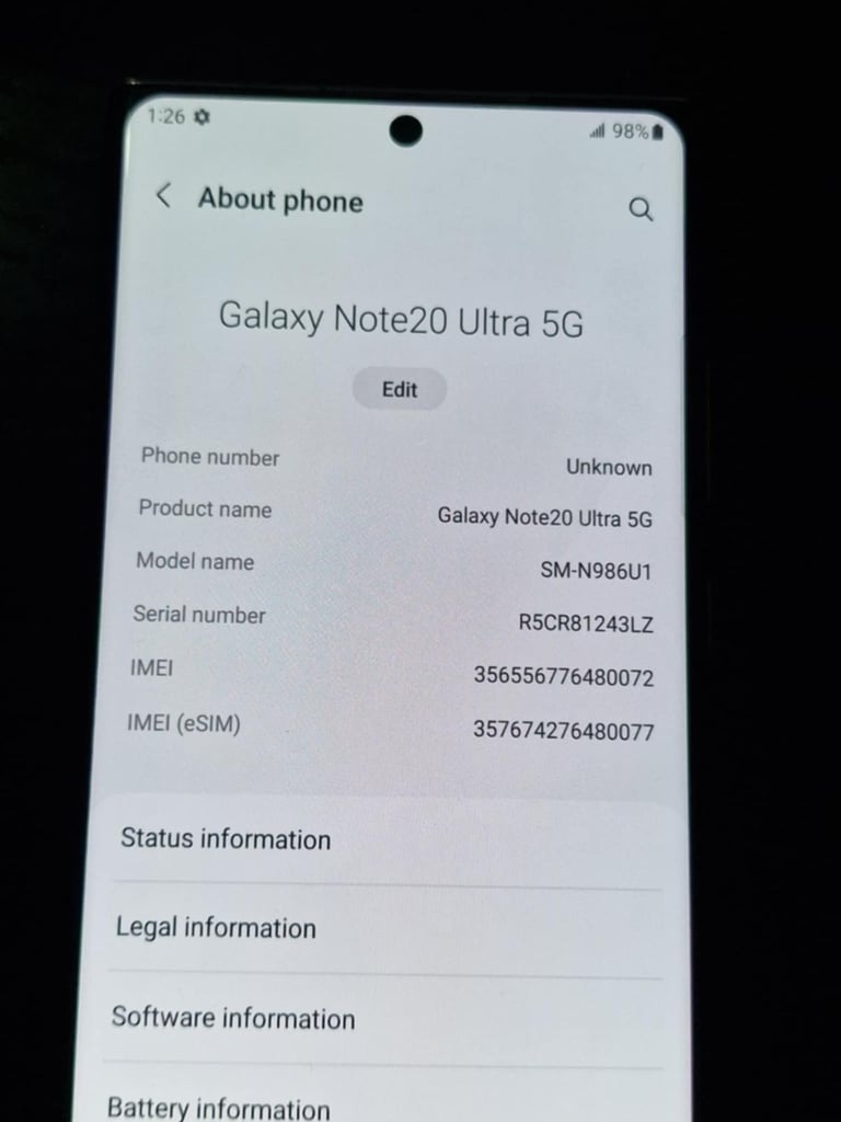 Samsung Galaxy Note 20 Ultra Bronze 128gb unlocked for sale 