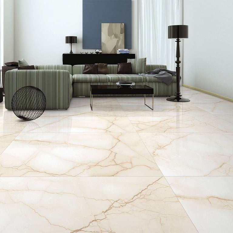 image for Krystallo Beige Matt Surface with Gloster Effect Floor Tile (600x1200mm)