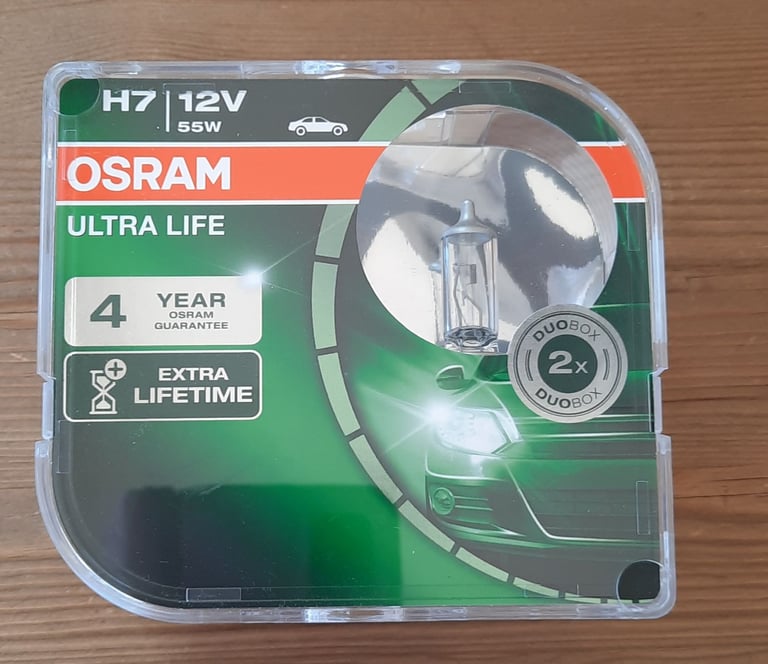 H7 Osram 12V 55W PX26d Ultra life headlight DuoBox 