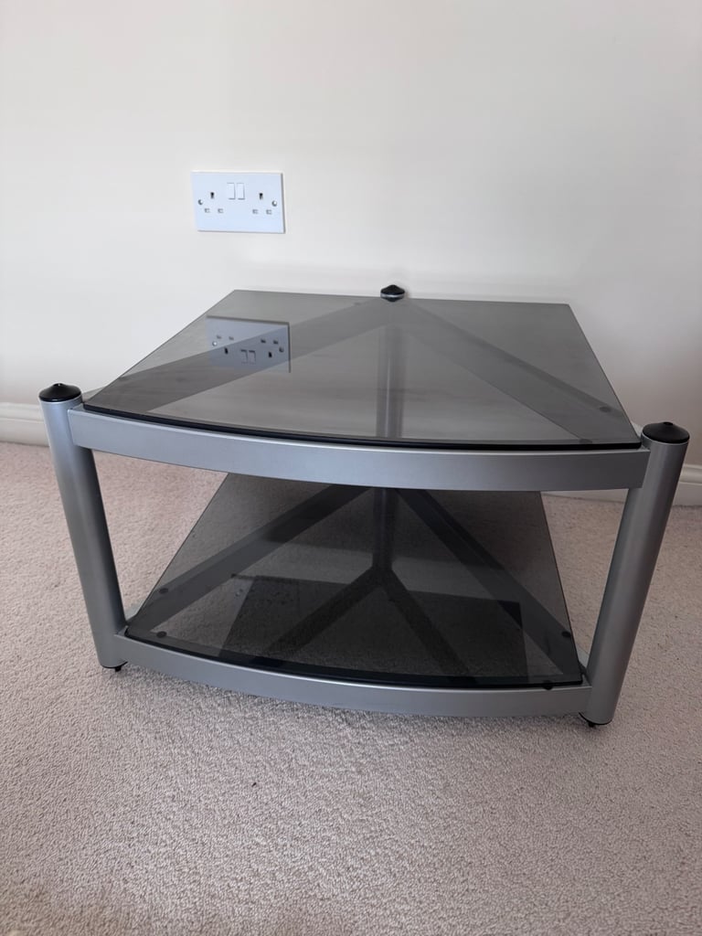 image for Chrome & Glass 2 shelf Hifi stand