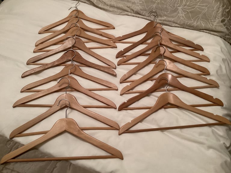 Wood clothes hangers x 16 