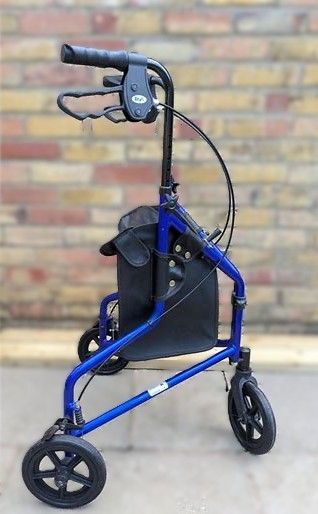 image for Days Lightweight Tri Walker. Blue 3 Wheel Foldable Mobility Walking Aid.