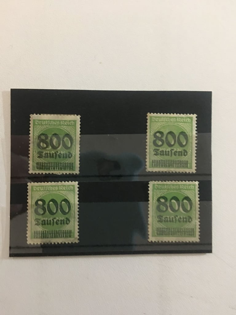 Deutsches Reich German Empire 1923 Overprinted 800 on 1000 Mark Stamp 