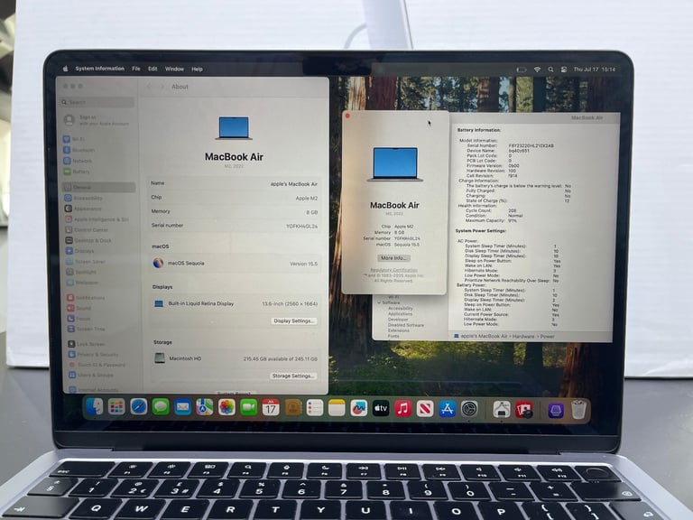 Apple MacBook Air M2 13'' 8GB Ram 256GB SSD Logic Pro 11 Final Cut Pro Adobe Warranty
