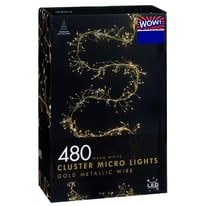 NEW Christmas Cluster Micro Lights 480 Gold Wire Warm White 11m Festive Xmas Sparkle Indoor Outdoor 