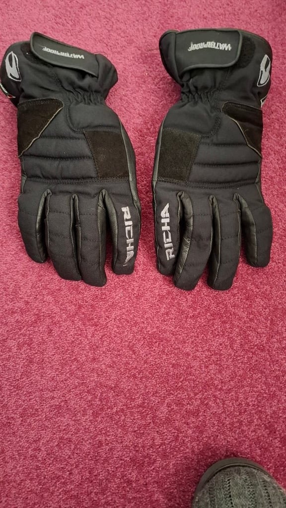Richa Black Waterproof Motorcycle gloves