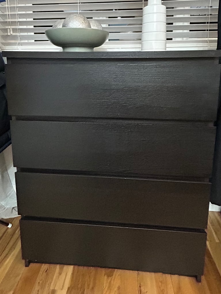 Ikea Malm Black Drawers