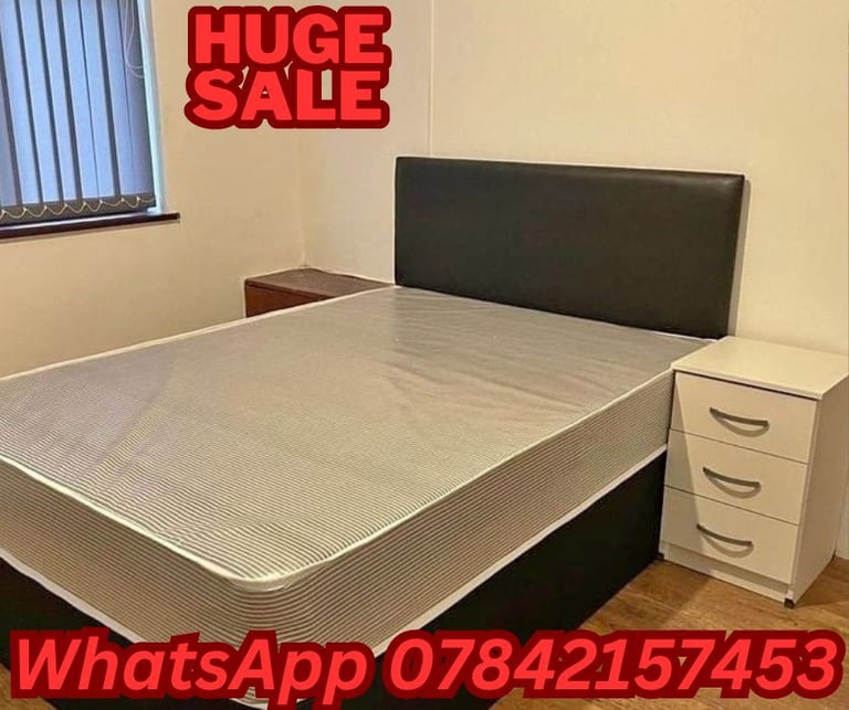 image for Stylish Crushed Velvet Single - Double bed With Orthopaedic Mattress 