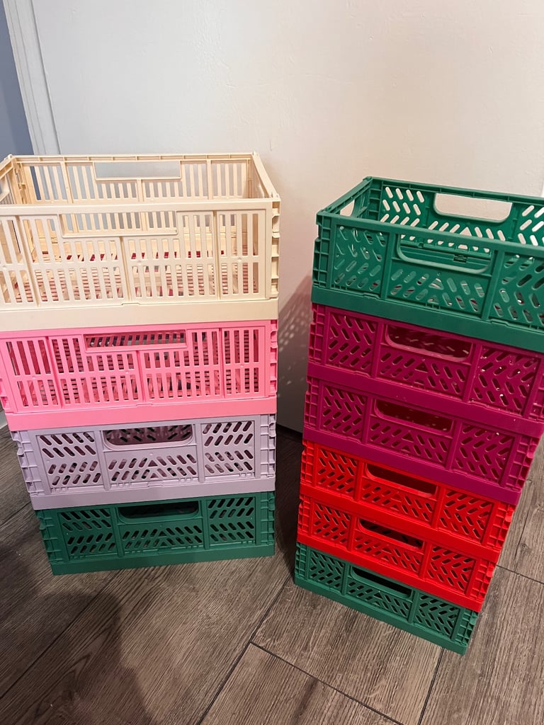 image for coloured plastic crate boxes