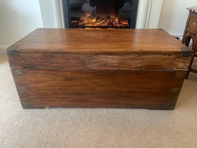 Antique Camphorwood campaign Trunk/Chest - 19th Century 