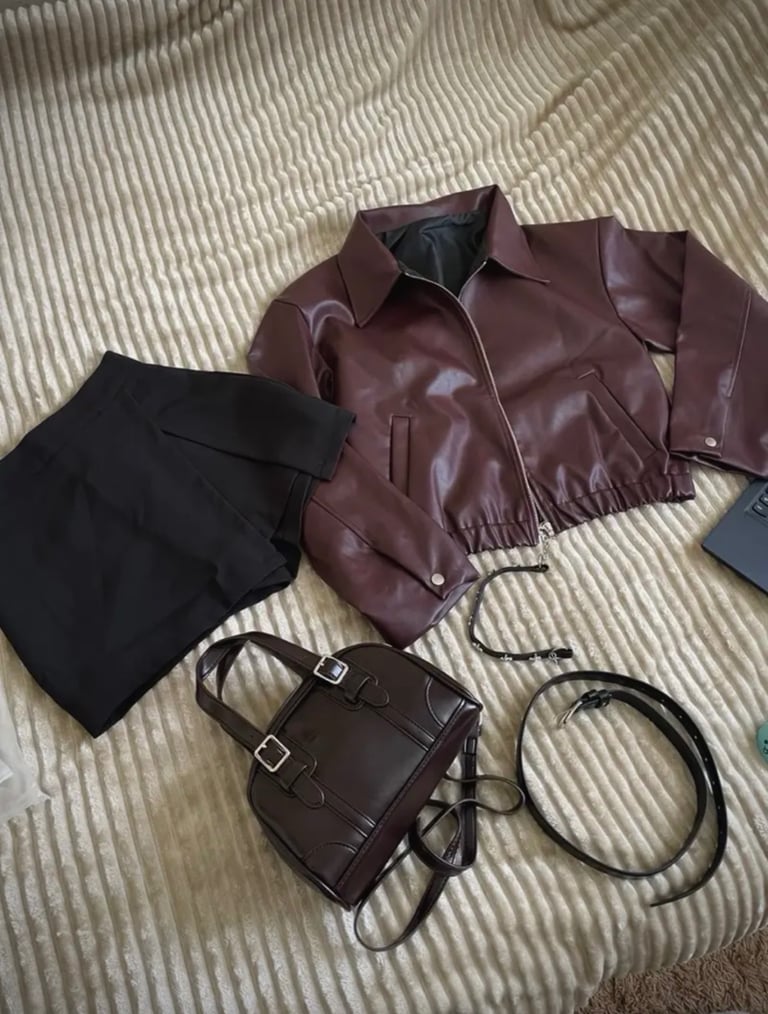 Burgundy color jacket 