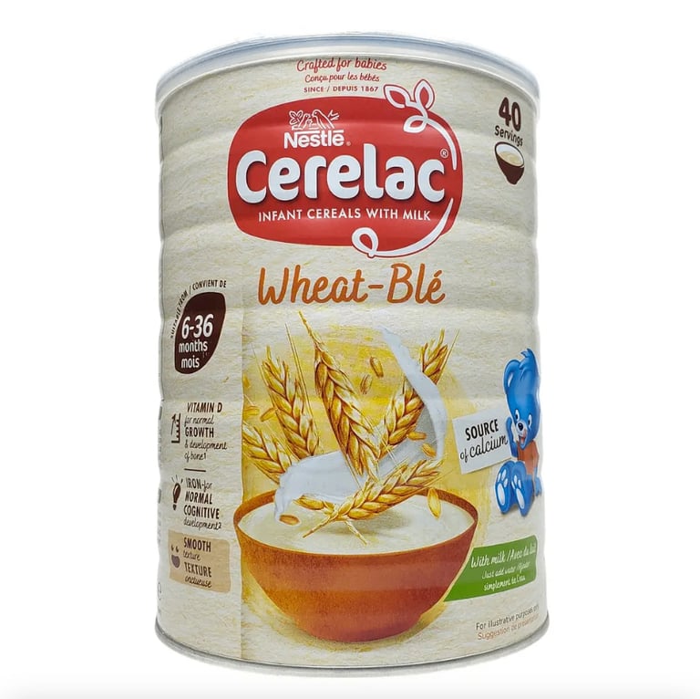 image for 6x Nestle Cerelac Wheat Infant Cereal with Milk Baby Food - 6 Months - 1kg