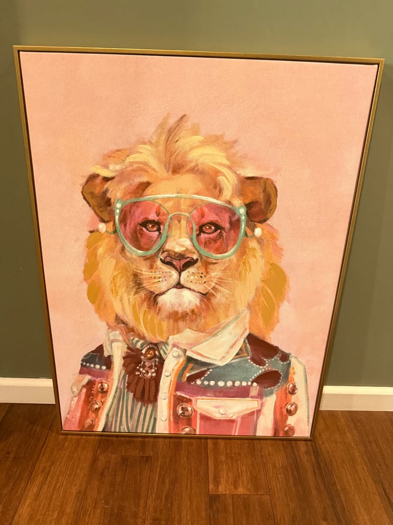 image for Lion Canvas Wall Art – Like New