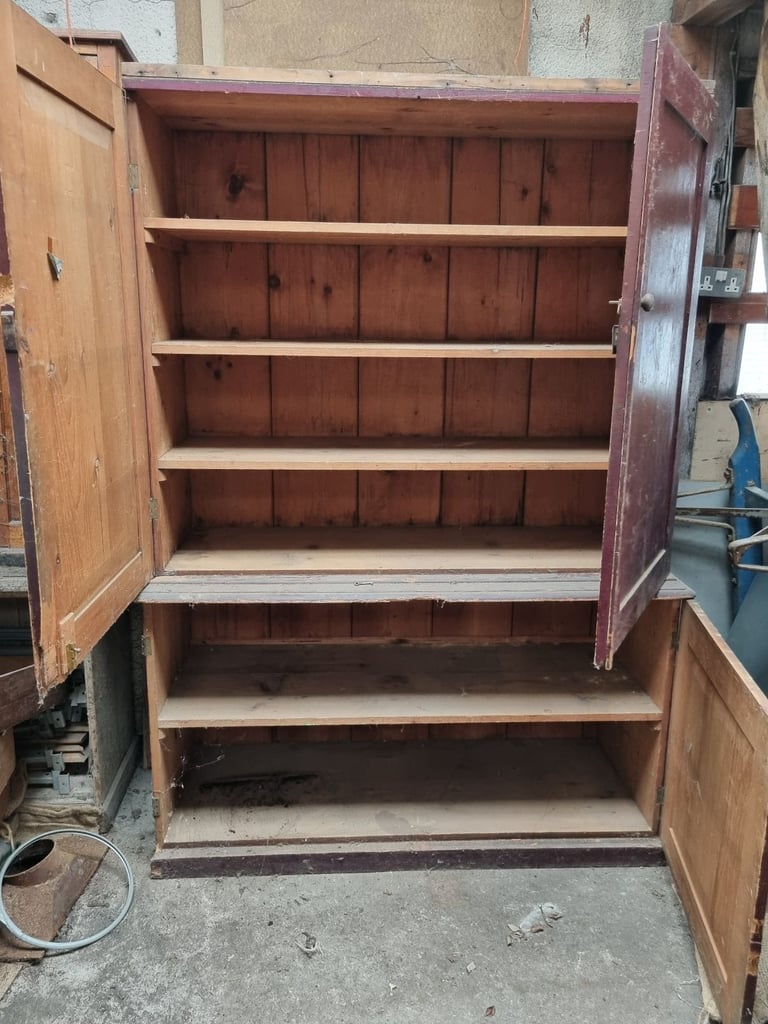 Reclaimed Large Period Bookcase Pine Storage Wooden Lounge Display Cupboard