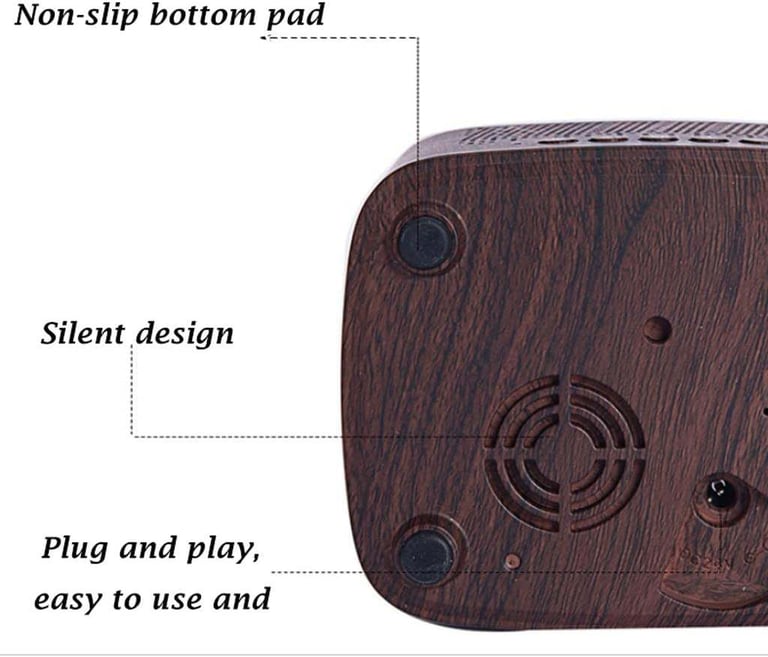 Smart Oil Diffuser + Bluetooth Speaker + Digital Alarm Clock + 7 LED Therapy Night Light