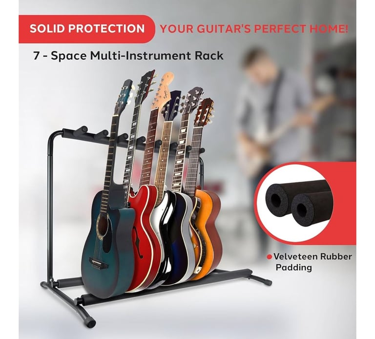 image for Pyle, Multi Guitar Stand - 7 holder
