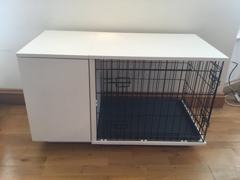 Omlet Fido Studio 24 Inch White Dog Crate With Cupboard