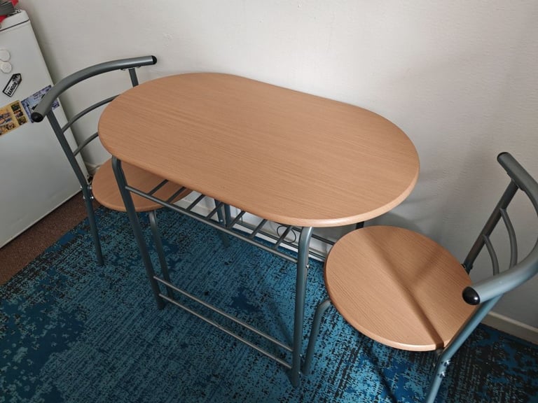 Compact dining set, table and 2 chairs
