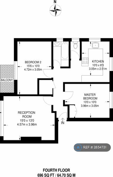 2 bedroom flat in Dan Bryant House, London, SW12 (2 bed) (#2654731)