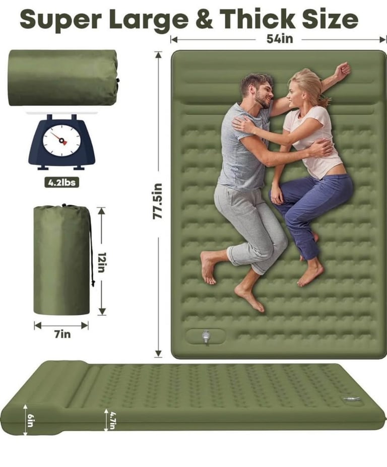 Double bed camping mattress