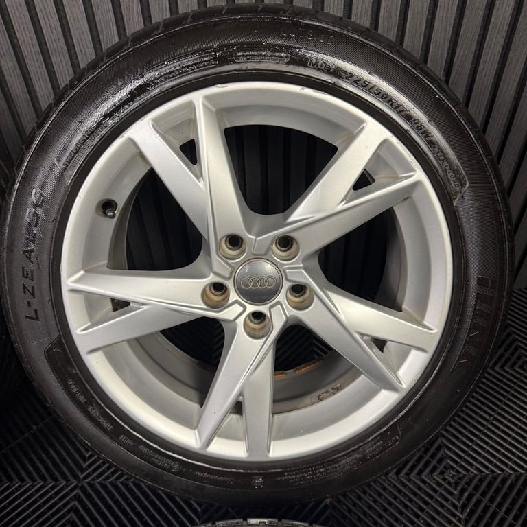 17'' GENUINE AUDI A4 SILVER Y SPOKE B8 B9 ALLOY WHEELS ALLOYS TYRES