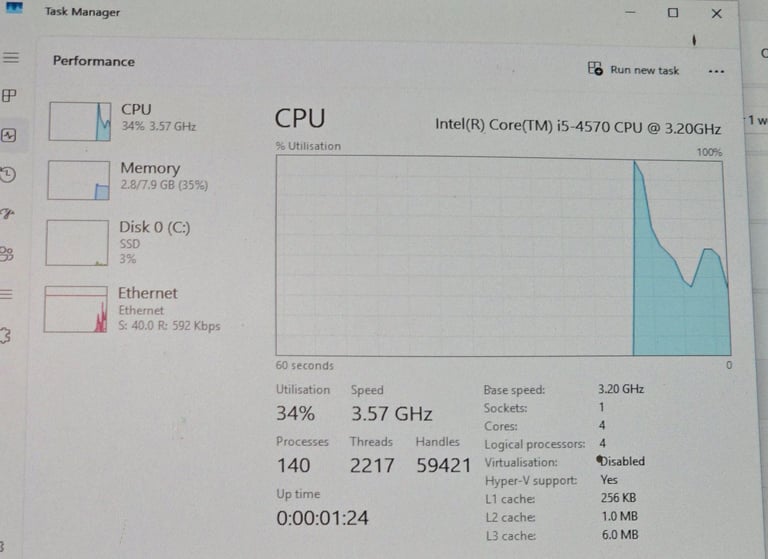 HP EliteDesk 800 G1 | Intel i5-4570 | 8GB RAM | 250GB SSD | Desktop PC