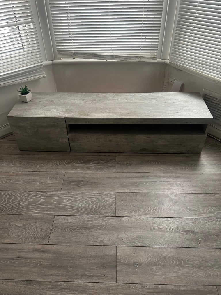 Grey tv stand with storage 