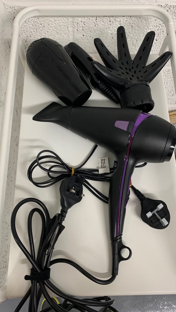 image for Hair dryer with diffuser attachments for curly hair and travel hair dryer