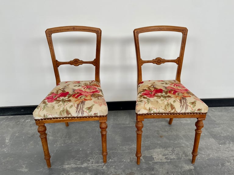 image for Pair of refurbished bedroom chairs will sell separately