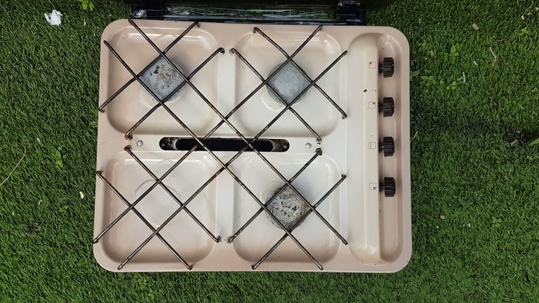 CRAMER and VANETTE gas hob and grill with glass lid for camper caravan motorhome boat.