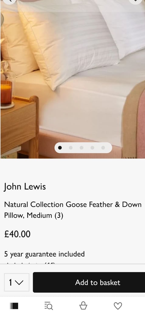Natural collection siberian goose feather and down pillow standard medium