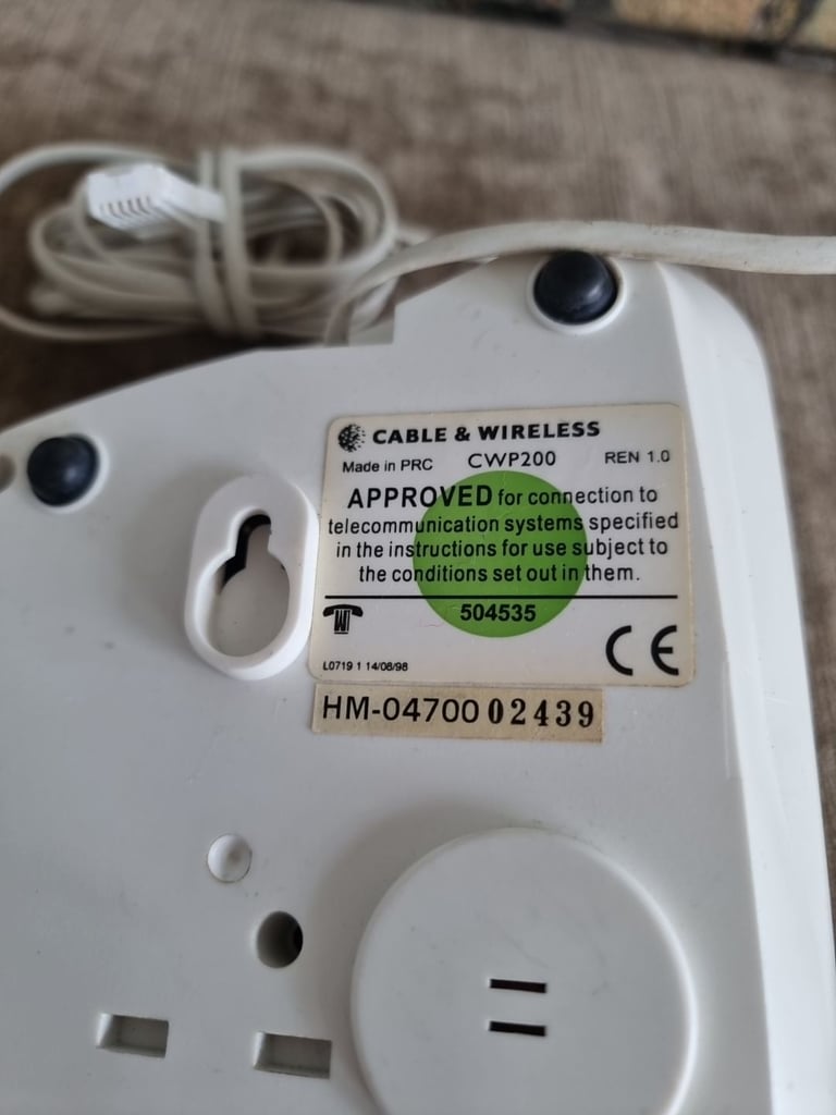 1980s CWP200 Push Button Corded White Telephone Vintage Retro