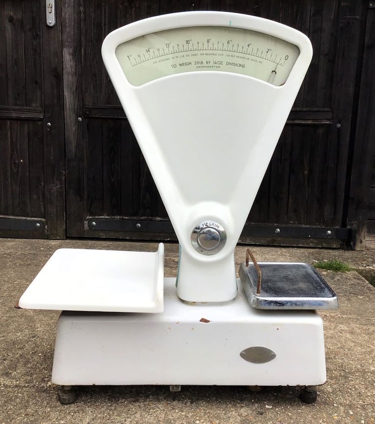 image for Old & Extremely heavy set of E. PILGRIM NORWICH Shop Scales by Weighmaster.