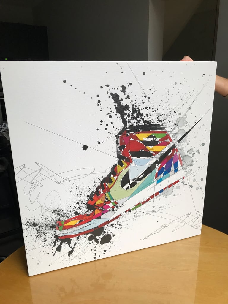 Block framed picture Nike high top 