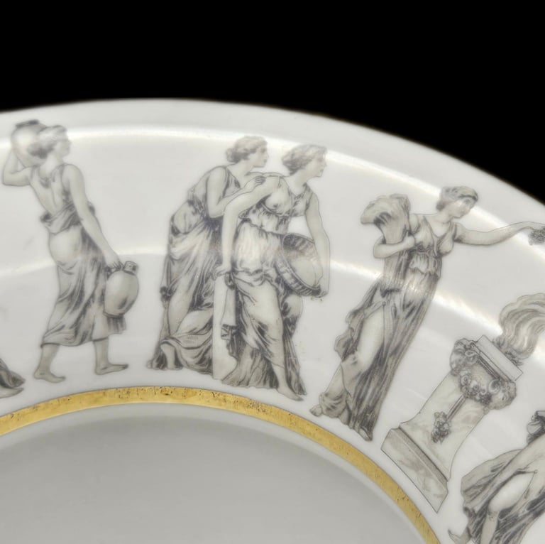 Bavarian German Vintage Eared Porcelain Bowl by Rudolf Wachter (1950s-1970s)