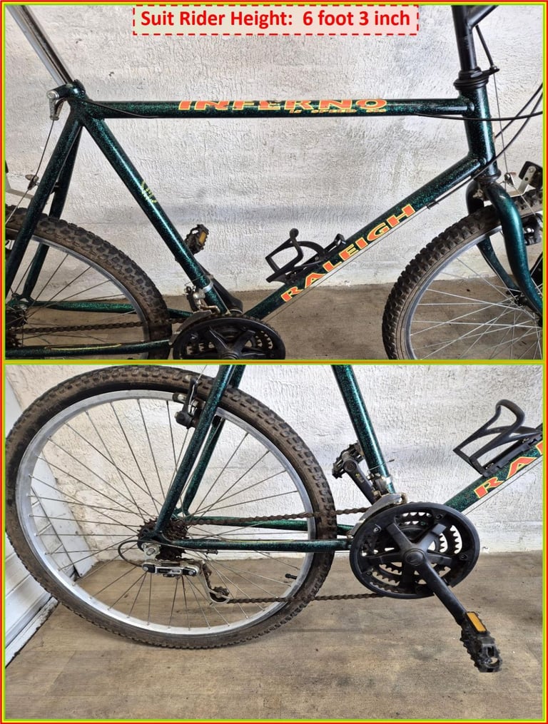 Raleigh Inferno Bike - 15 Speed – 26 inch wheels.