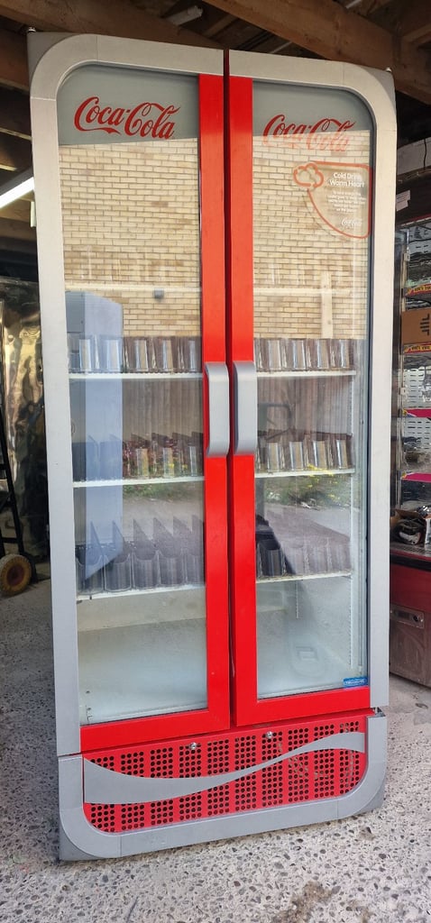 image for ICOOL COMMERCIAL DOUBLE DOORS DRINKS DISPLAY COOLER WITH LED LIGHTS FULLY WORKING 