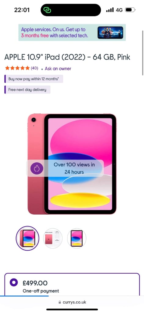 Pink 10.9” iPad 