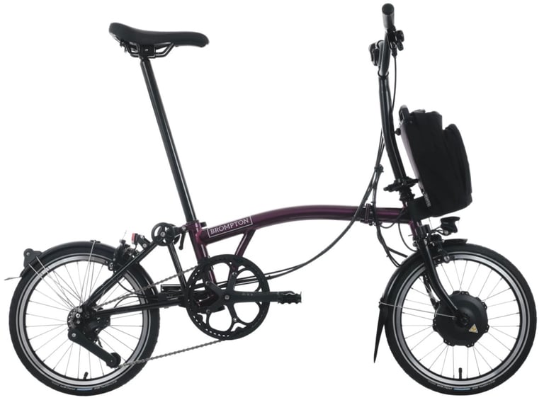 BROMPTON FOLDING ELECTRIC C LINE 4 SPEED BICYCLE IN AMETHYST LACQUER 