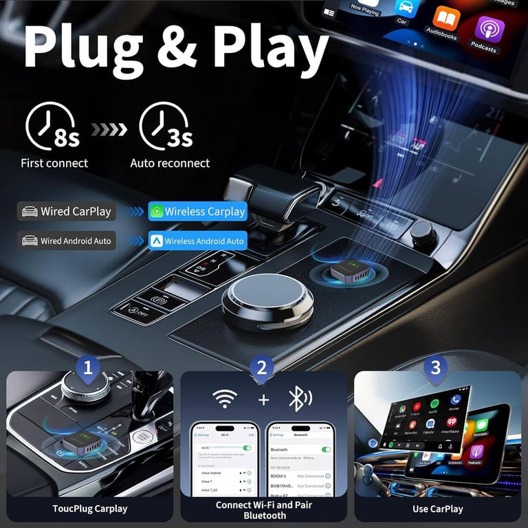 new in packaging - Acmount Mini Upgrade Wireless Carplay/Android Auto Adapter
