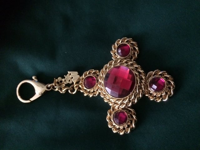 PINK AND GOLD BLING BUTLER WILSON BAG CHARM in Wood Green