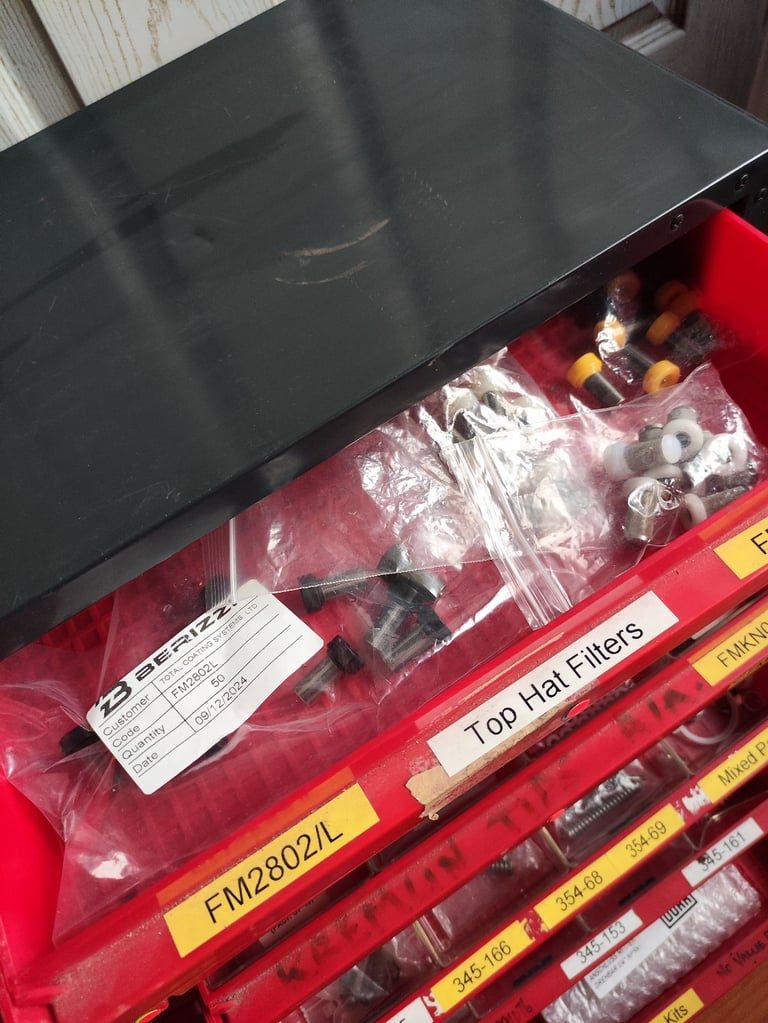 Storage Chest Containing Hundreds of Pounds Worth of Spray Gun Parts