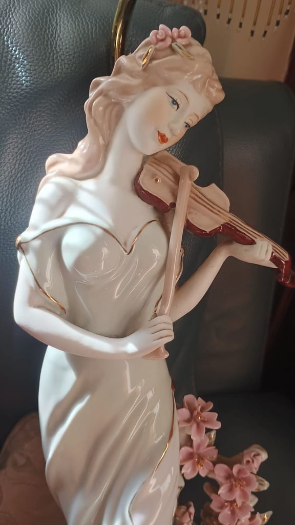image for Elegant lady lamp 34 inches high ex condition £75