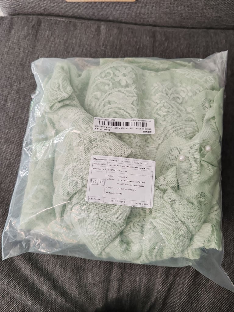 Curtains for kitchen window Green lace style curtains 130cm x 100cm (x two panels) 