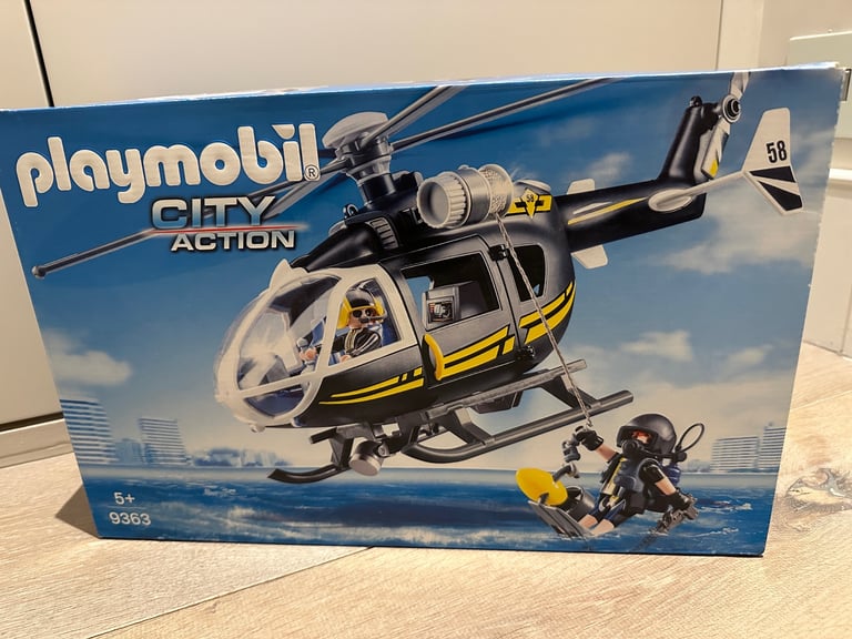 Playmobil 9363 City Action SWAT Helicopter with Working Winch
