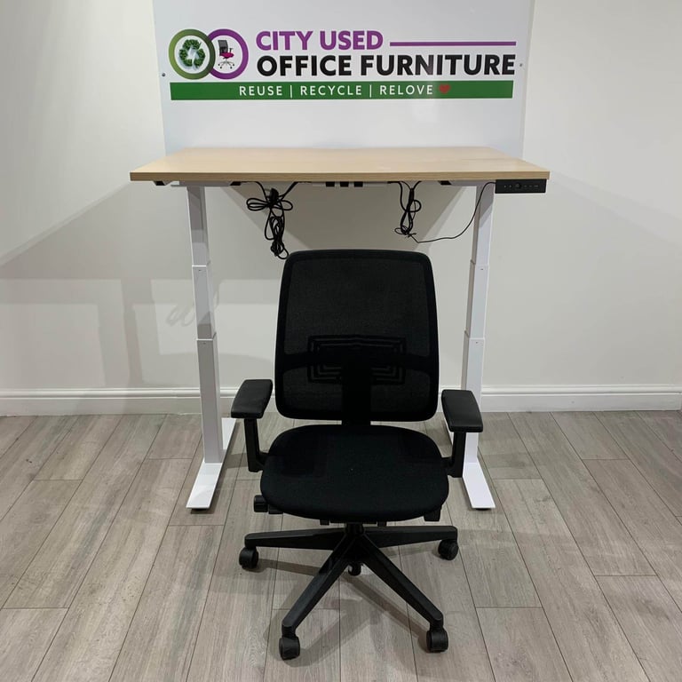 Used Office Furniture! ♻️ Pro Electric Sit-Stand Desk, Dual Motor, Memory Settings