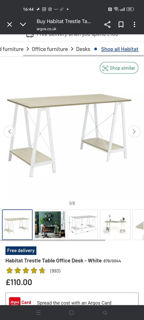 Used Habitat Trestle Table Office Desk
